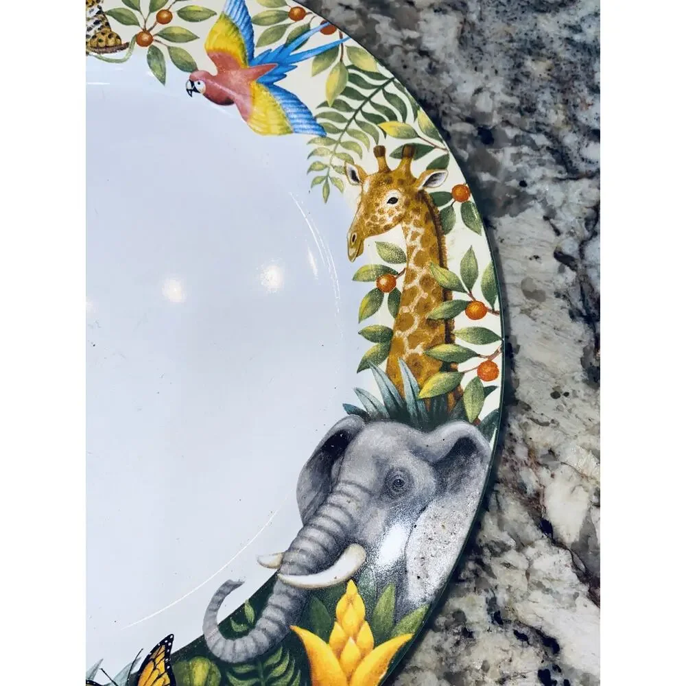 Set of 11 Sakura Jungle Animals Stephanie Stouffer Stoneware Dinner Salad 10